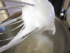Eggwhites Whipped to Soft Peak Stage