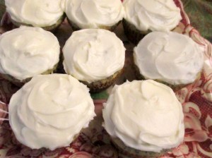 Poppyseed cupcakes on plate